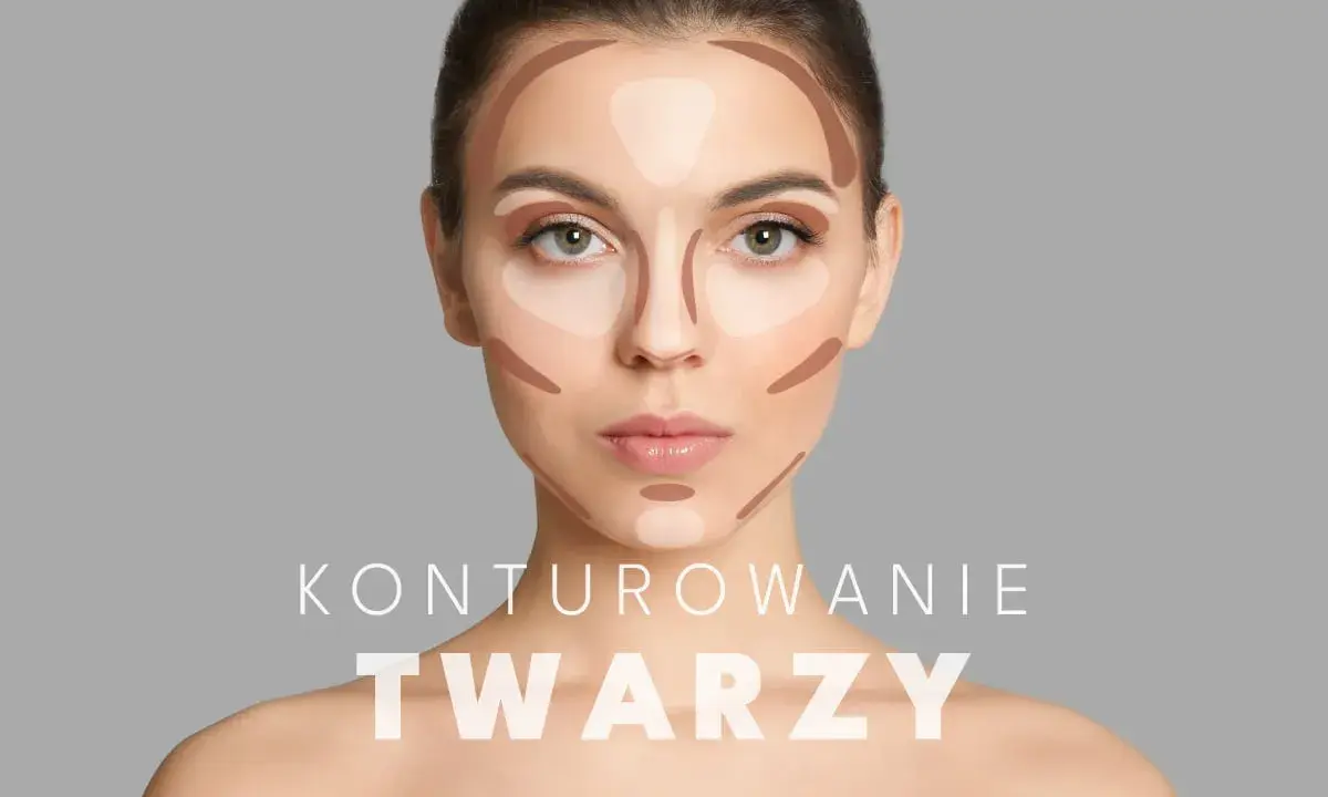 Modelka z zaznaczonymi cieniami i rozświetlaczami do konturowania twarzy.