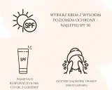 Wybierz krem z wysokim SPF 50. Pamiętaj o reaplikacji filtra co 2 godziny i dwuetapowym oczyszczaniu skóry twarzy.