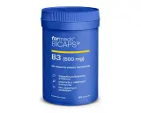 Niebieski pojemnik suplementu diety Formeds BICAPS B3 (500 mg), zawierający witaminę PP dla wsparcia układu nerwowego. 60 kapsułek.