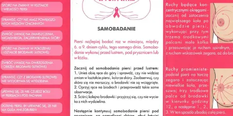 Jak dbać o piersi: samobadanie, sprawdzanie zmian w kształcie, brodawce, skórze, węzłach chłonnych i bólu.