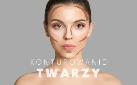 Modelka z zaznaczonymi cieniami i rozświetlaczami do konturowania twarzy.